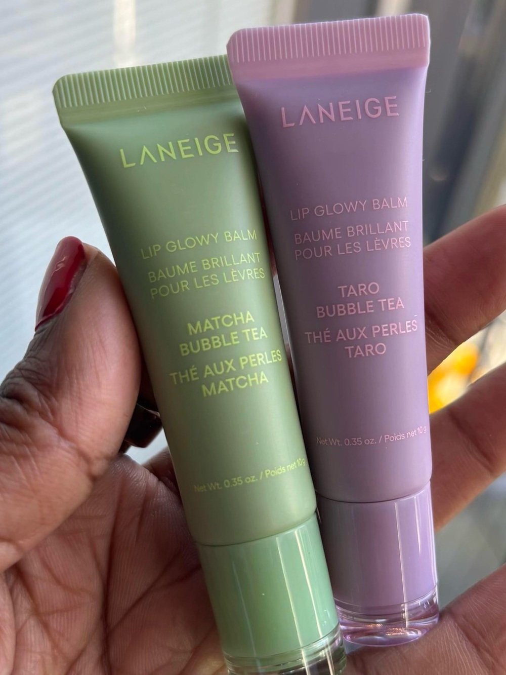✨ NEW Laneige Lip Glowy Balm Duo - Limited Edition Matcha & Taro Bubble Tea ✨ - Picture 2 of 6